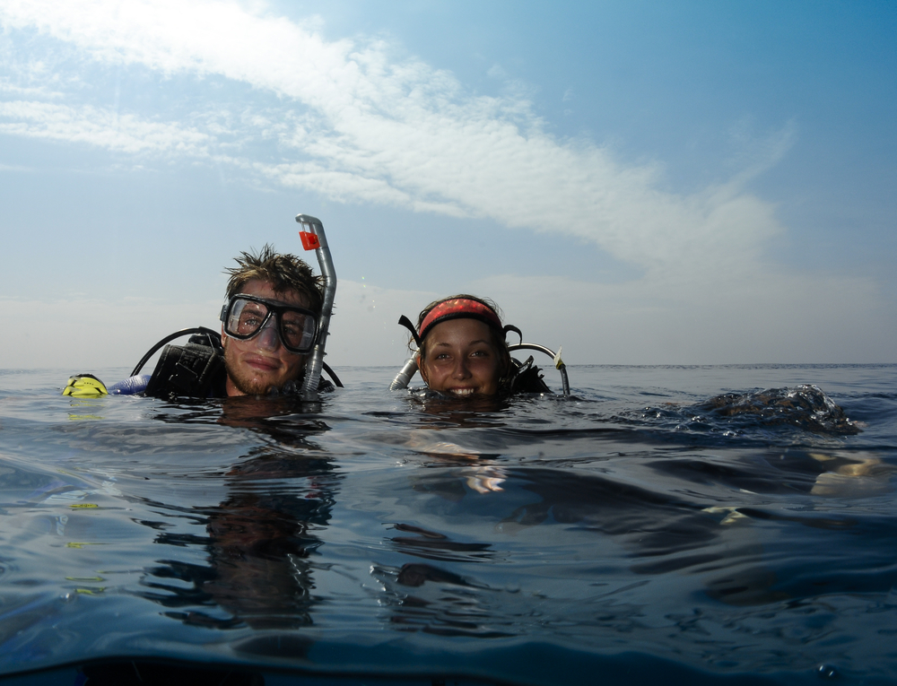 Two divers engage practice the skills they learned while attending the 2015 Our World Underwater - World of Water Lone Star State Dive and Travel Expo in Dallas, Texas