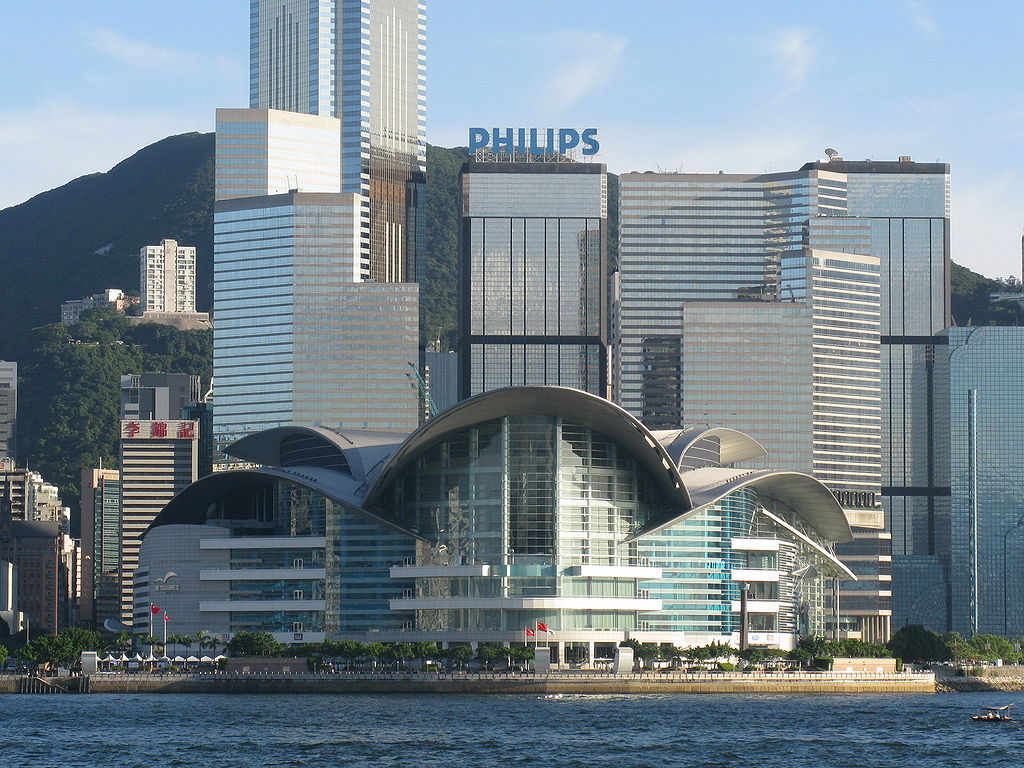 The outside of the Hong Kong Convention and Exhibition Center (HKCEC) which is host to the 2013 Hong Kong Diving And Travel Resort Expo