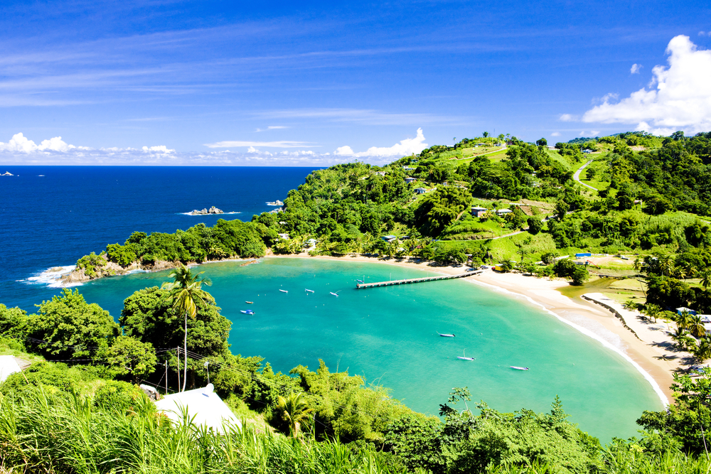 Parlatuvier Bay in Tobago with its crystal clear waters and sandy beaches is a perfect spot for scuba divers and snorkelers