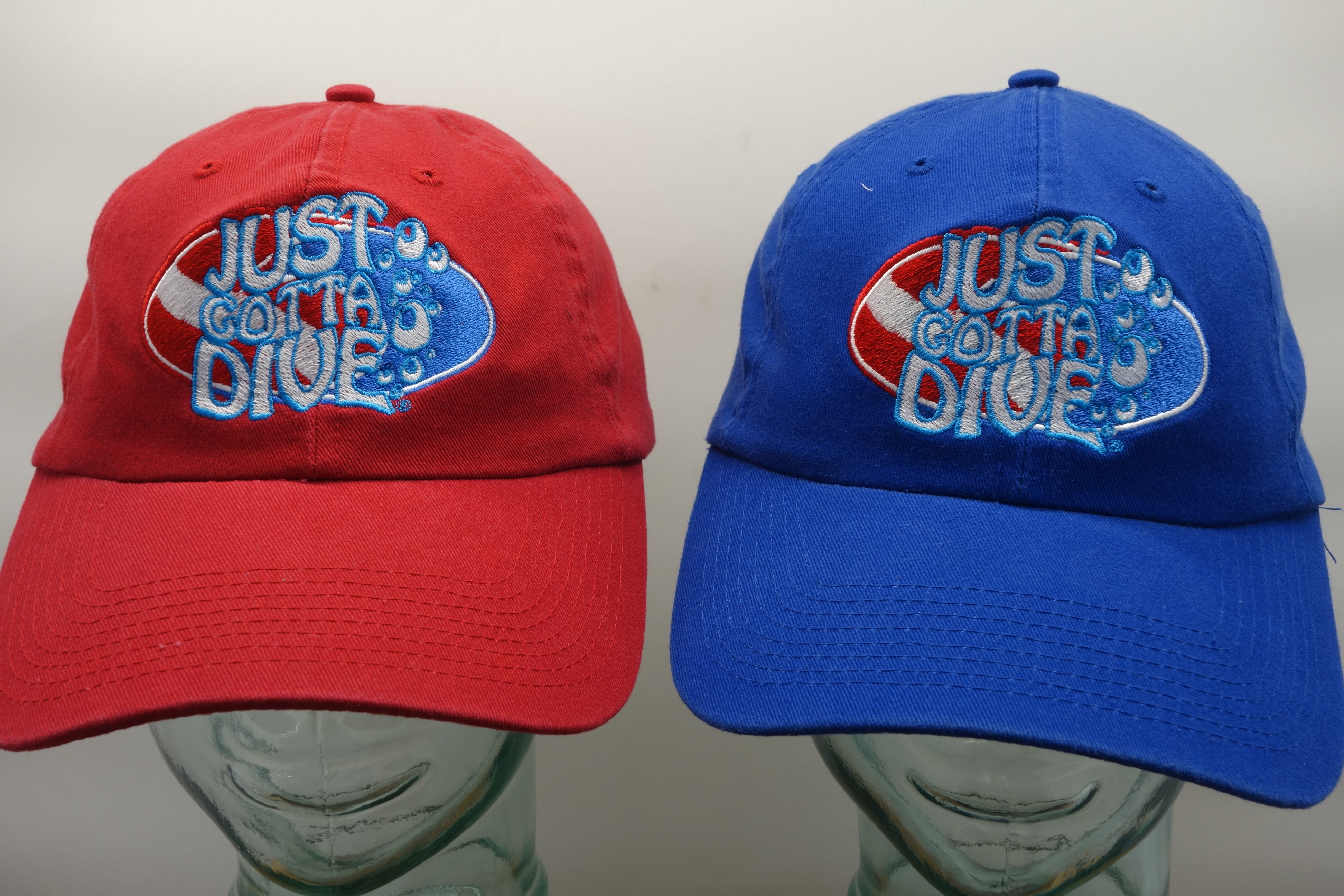 JGD Logo Scuba Hat in red and royal blue
