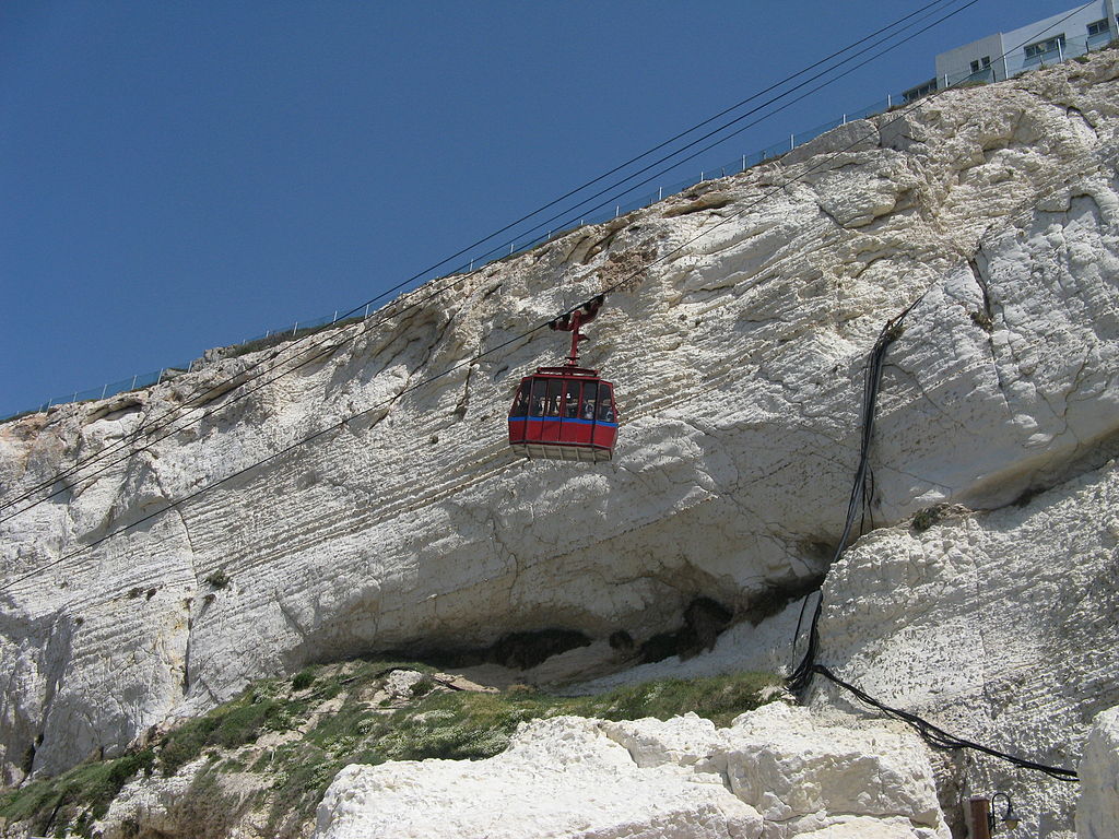 Rosh HaNikra's Cable Car glides alongside the cliff face with a sixty degrees gradient making it know to be the steepest cable car in the world.