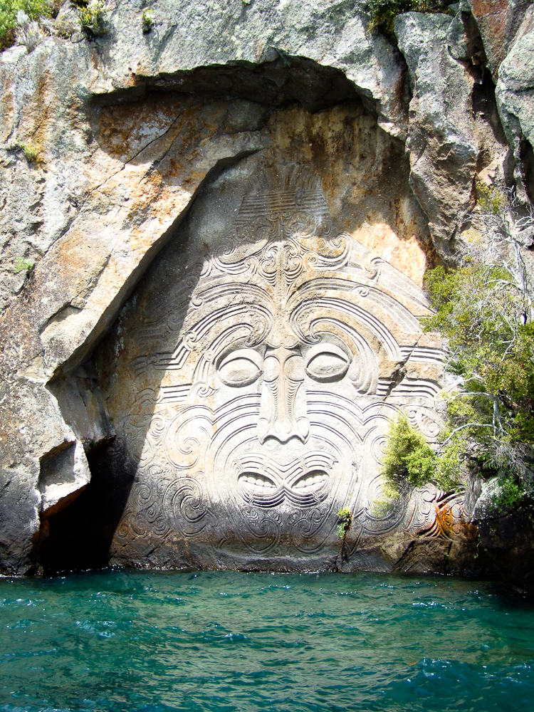Mine Bay on New Zealand's Lake Taupo was the selected canvas for Matahi Whakataka-Brightwell as he used the cliffs to complete his carvings between 1978 and 1981