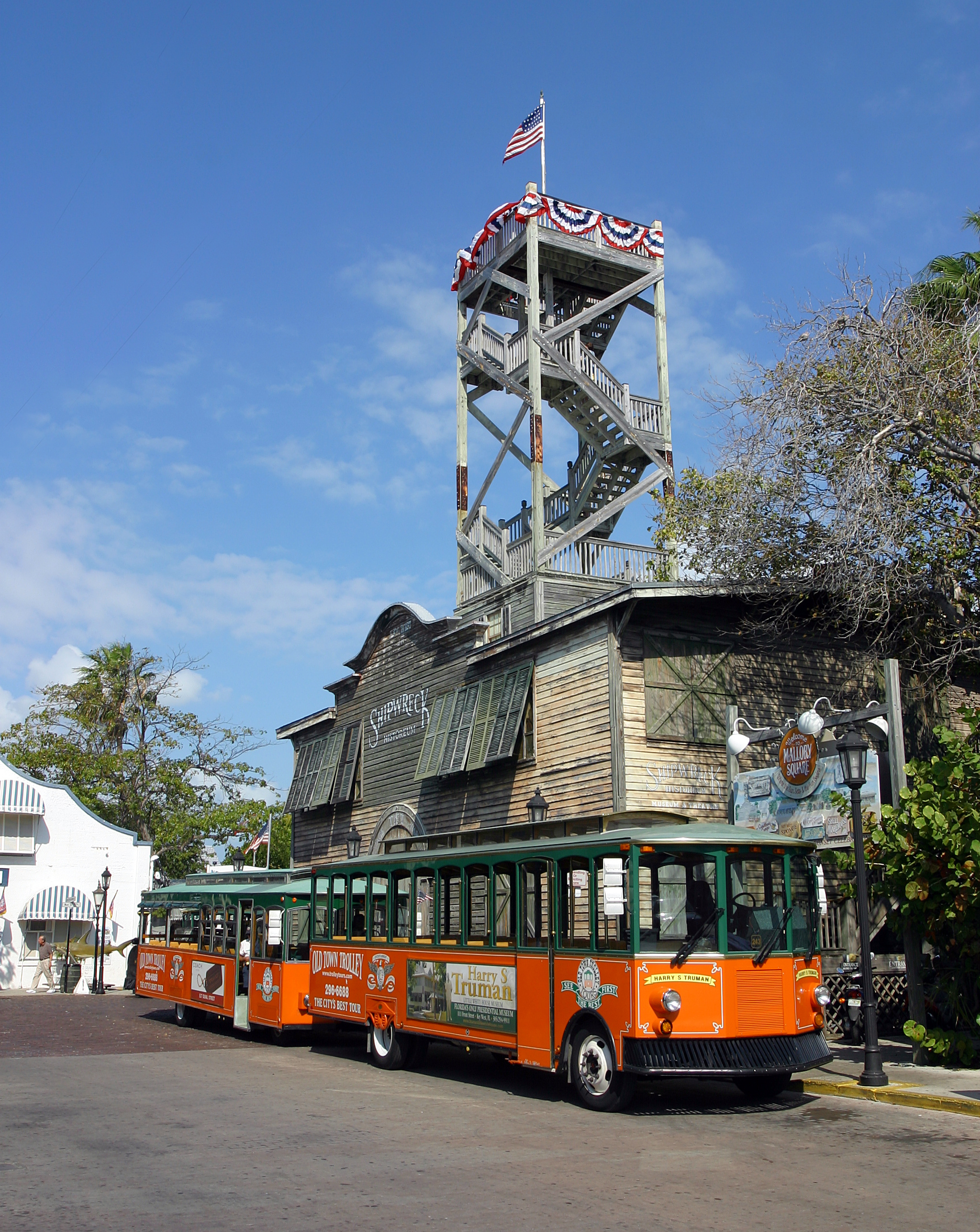 The bright orange trolley in Key West ensures tourists catch all the top attractions including the Southernmost Point, Key West Lighthouse, Mallory Square, and more!