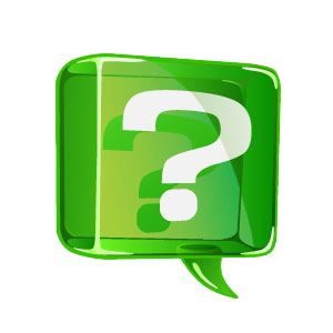 Green question mark used to answer scuba diving faqs