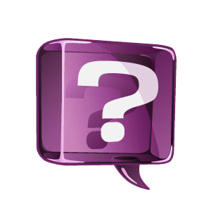 Purple question mark used to answer scuba diving faqs