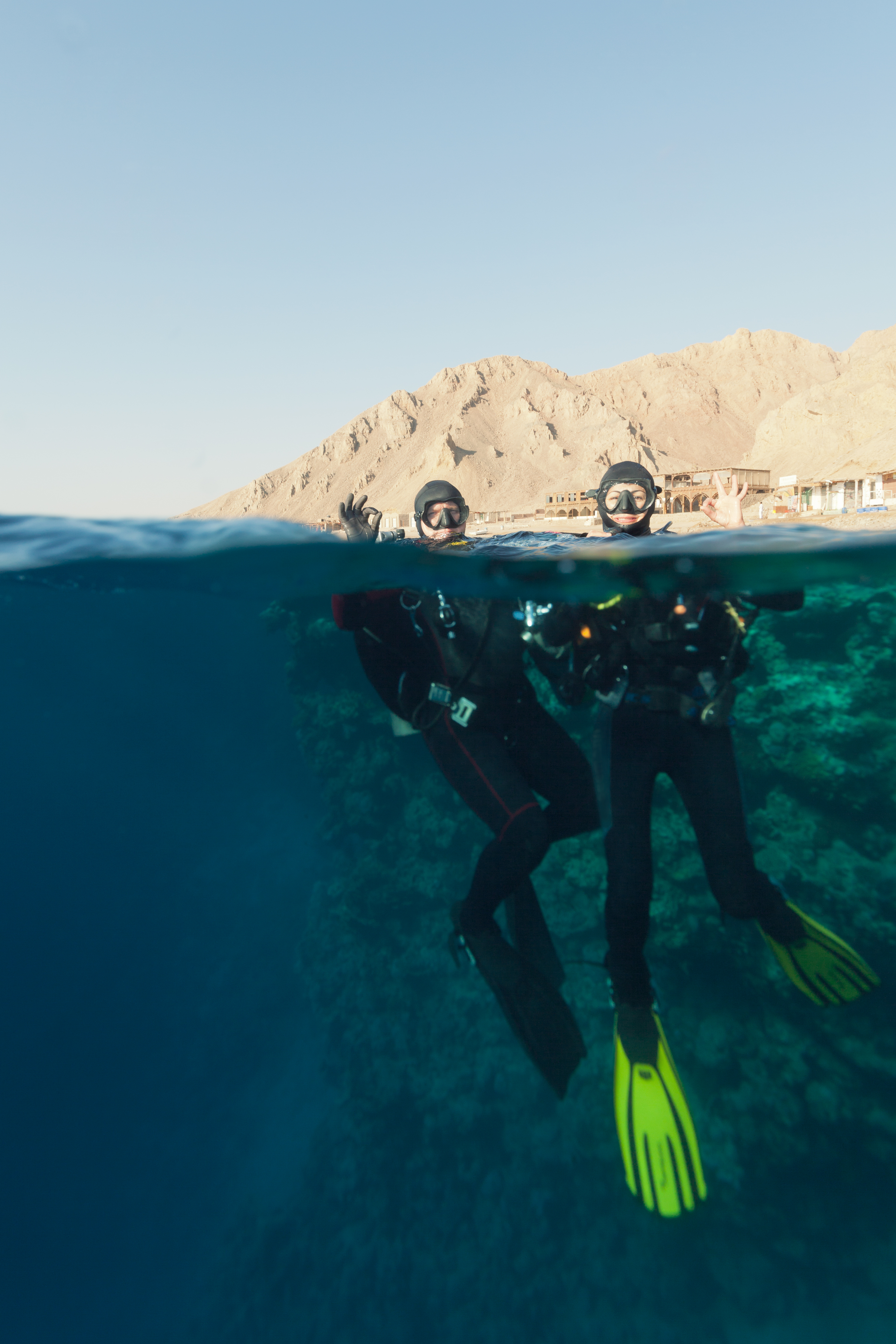 Two divers enjoying altitude diving