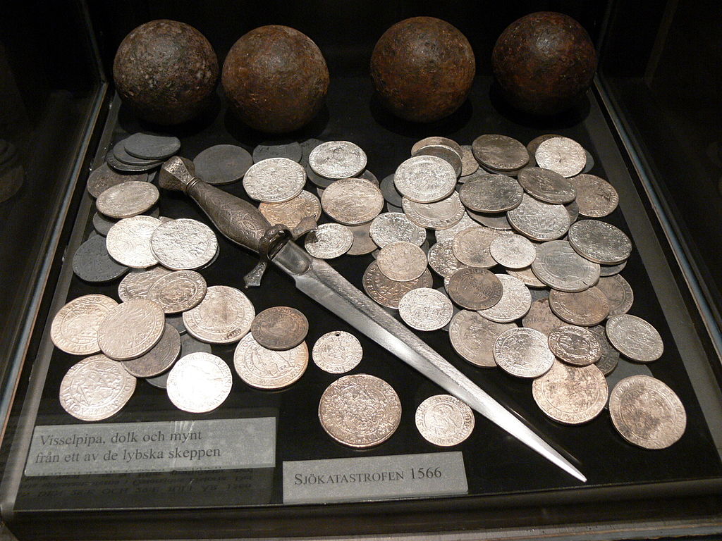Preserved coin collection from the Padre Shipwrecks