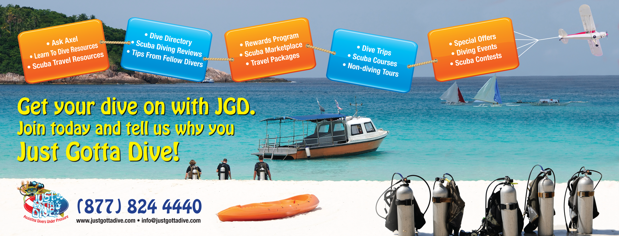 Just Gotta Dive Member Benefits Scuba Banner