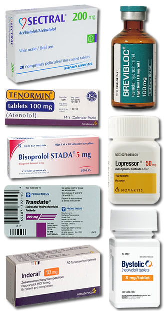 Collection of popular beta blocker prescriptions including lopressor, tenormin, and more