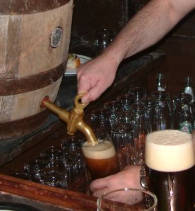 Gravity dispenser for beer at a Dutch Bar