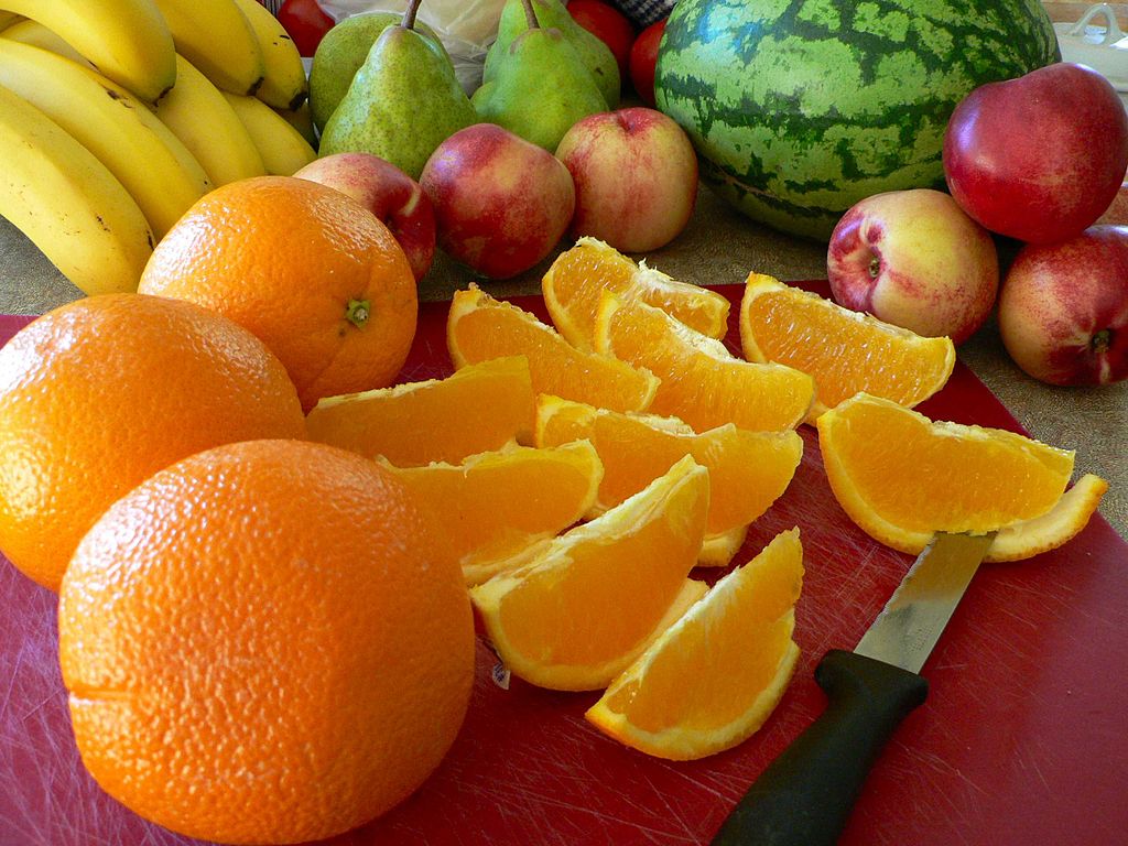 A variety of fruit including oranges, bananas, apples, pears, and watermelon make the perfect post-dive snack
