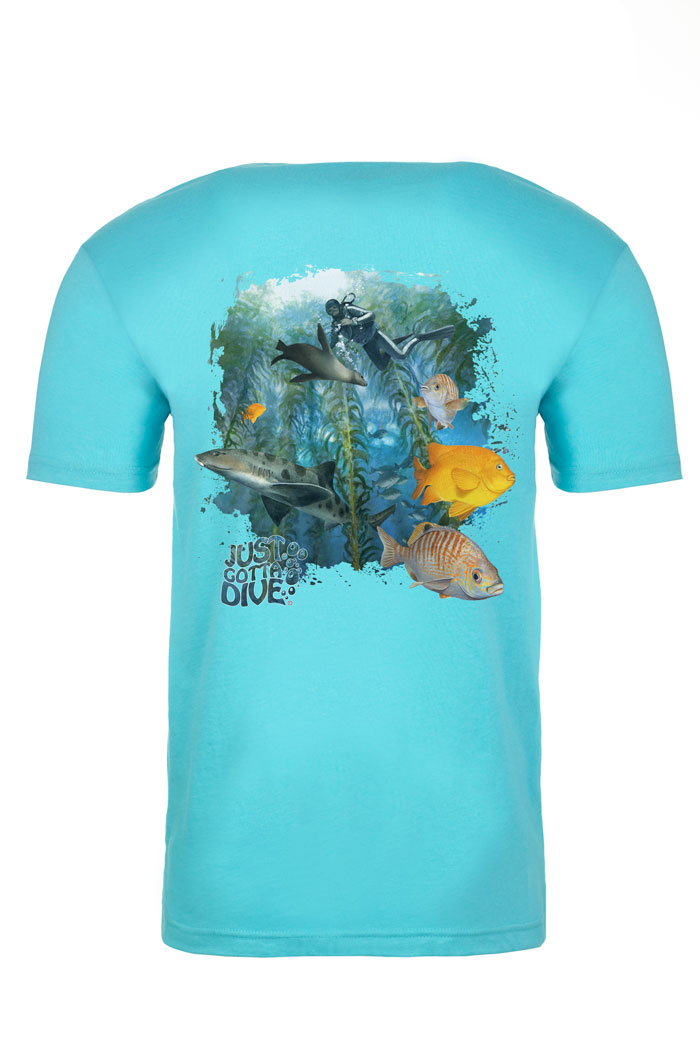 Kelp Forest Scuba Tee in Aqua