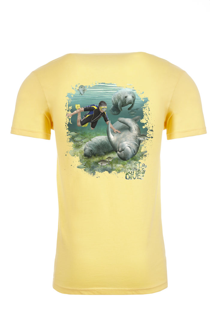 Manatee Scuba Tee in Yellow