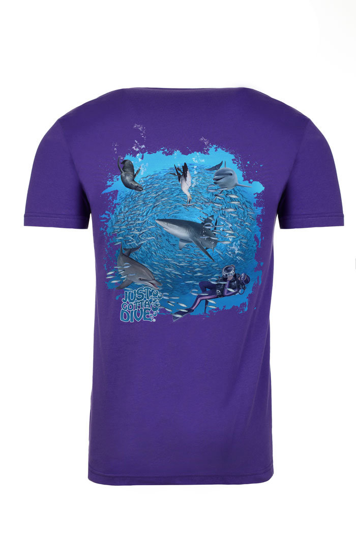 Sardine Run Scuba Tee in Purple
