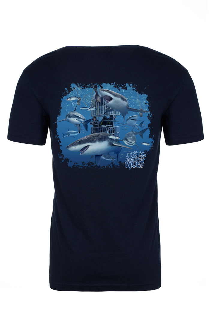 Shark Cage Scuba Tee in Navy