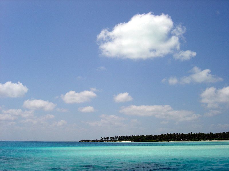 Panoramic view of Bangaram Lagoon in India's Lakshadweep Islands