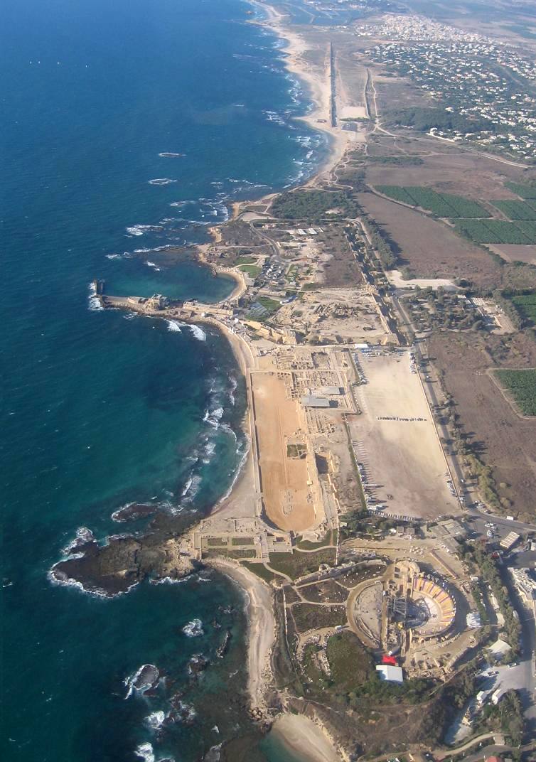 Aerial view of Israel&#039;s Caesarea Maritima, part of the holy land