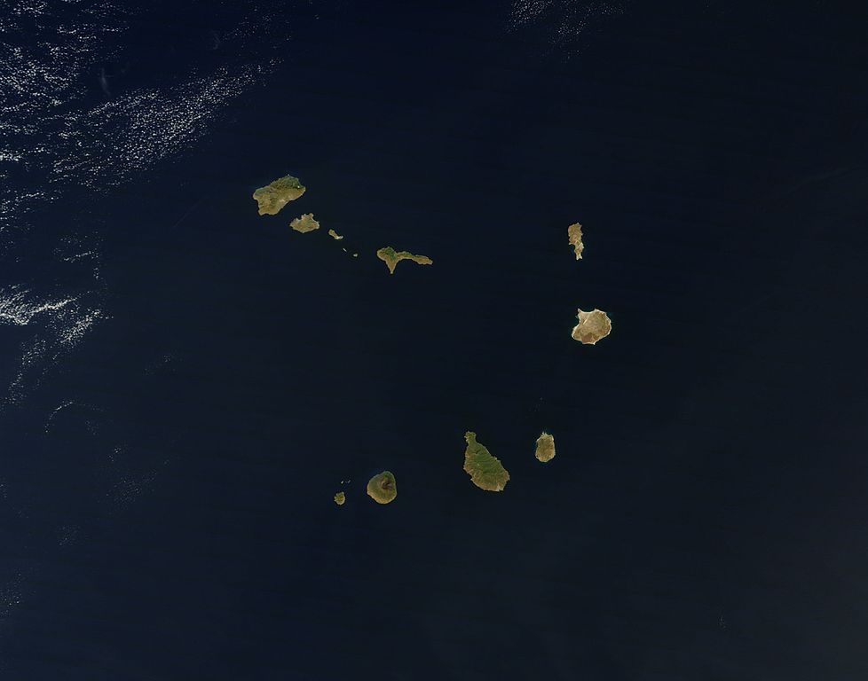 Satellite image showing the ten islands in the Cape Verde archipelago