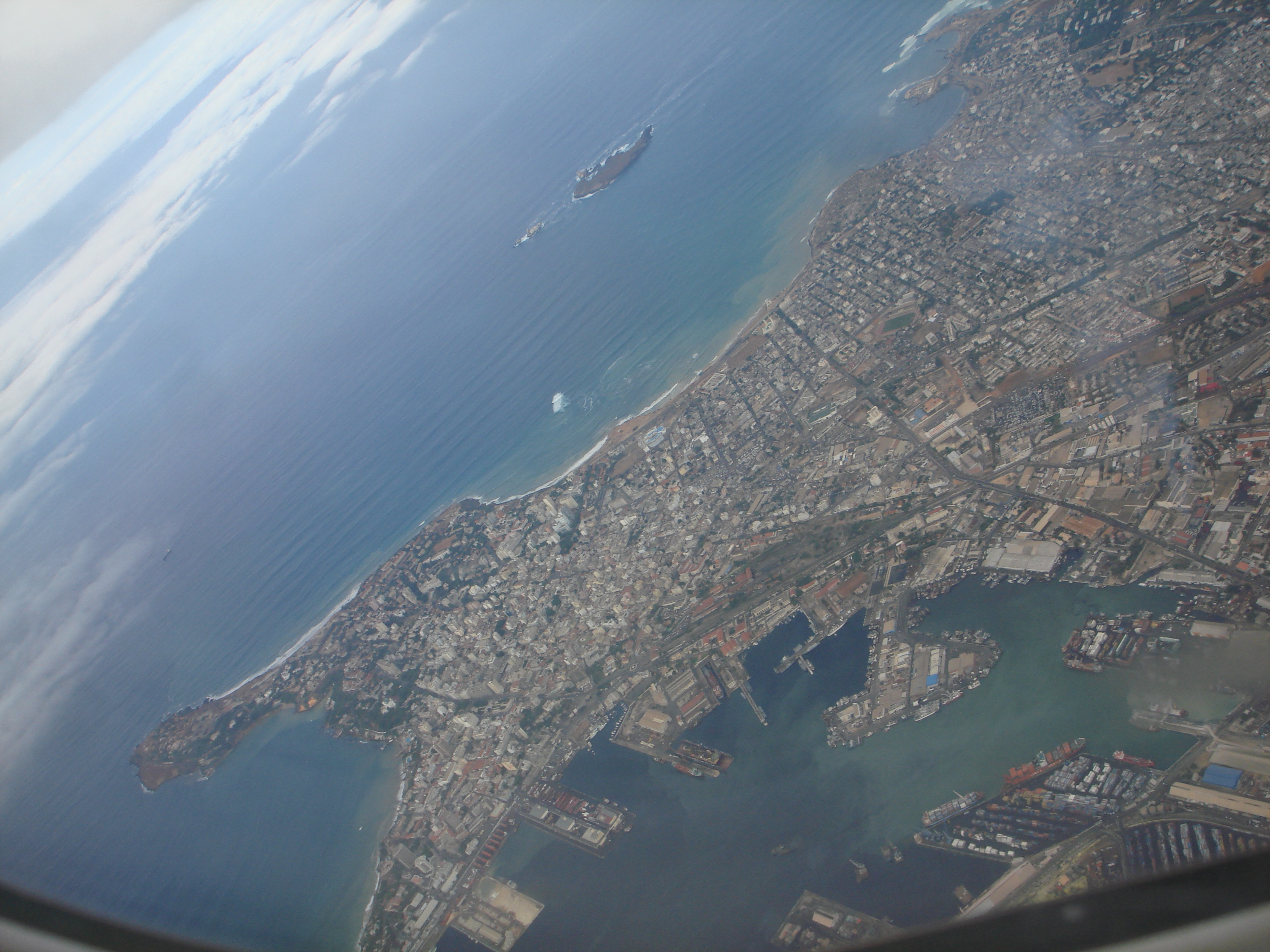 Aerial view of Senegal's Dakar Harbor and the Madeleine Islands