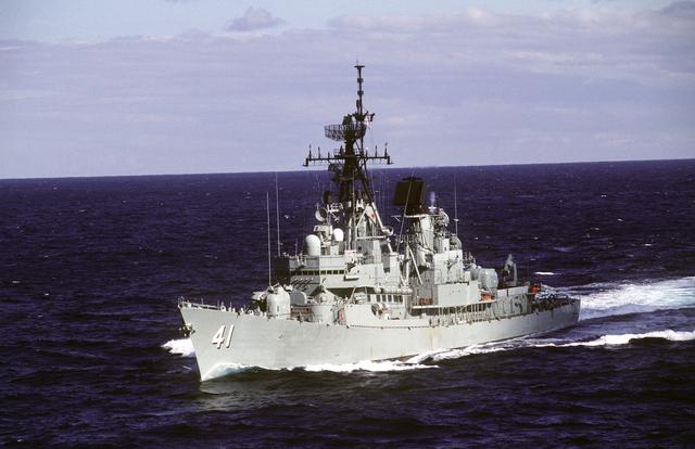 The HMAS Brisbane on a mission in 1995 before meeting her destiny beneath the waters of Queensland in 2005