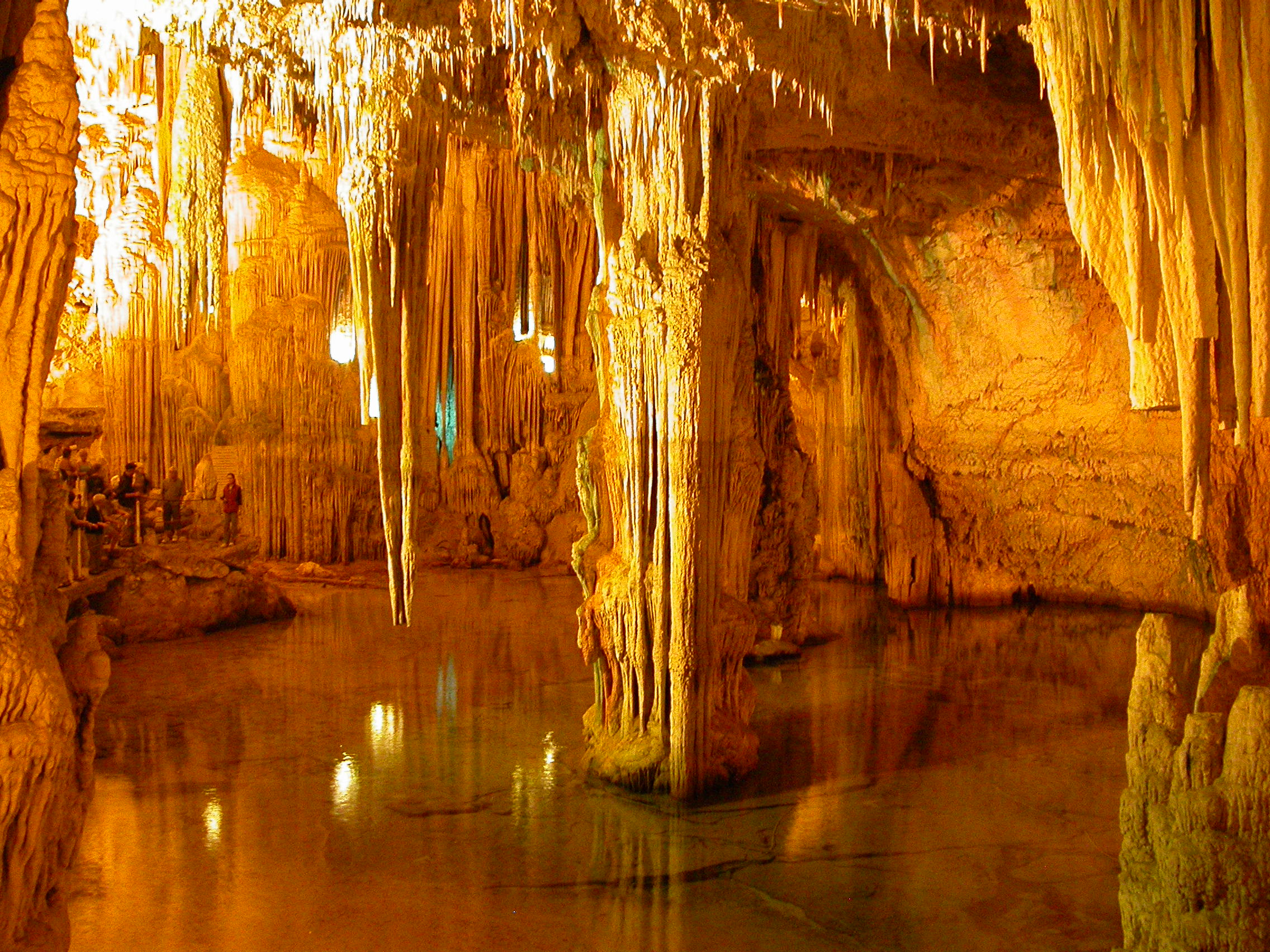 Topside view of Neptune's Grotto in Alghero, Italy with beautiful crystal formations providing the perfect backdrop