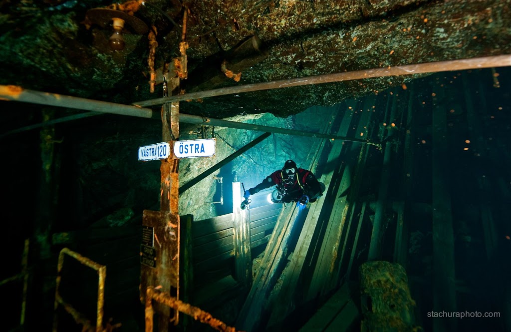 Cave diver explores the many artifacts left behind by miners at Sweden's Tuna Hastberg Iron Mines