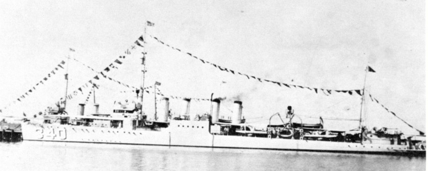 The USS Perry or DD-340 before she sank to her final resting place in the waters of Palau