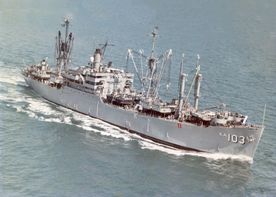 The USS Rankin cargo ship on duty before sinking to her final resting place in Stuart, Florida
